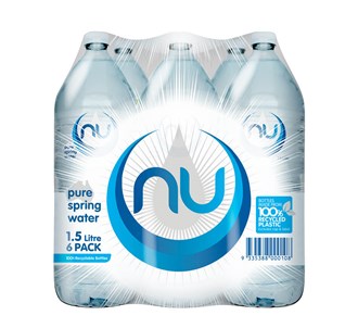 Nu Pure 1.5L Round 6 pk Spring Water
