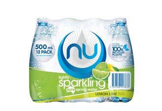 Nu Pure 500ml Round 12pk Lightly Sparkling Water Lemon Lime