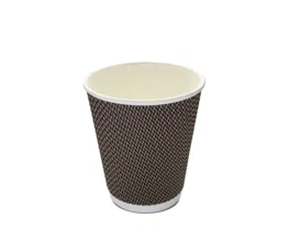 Cup Double Ripple Wall 8oz (1LFA) Kraft/Black Squat